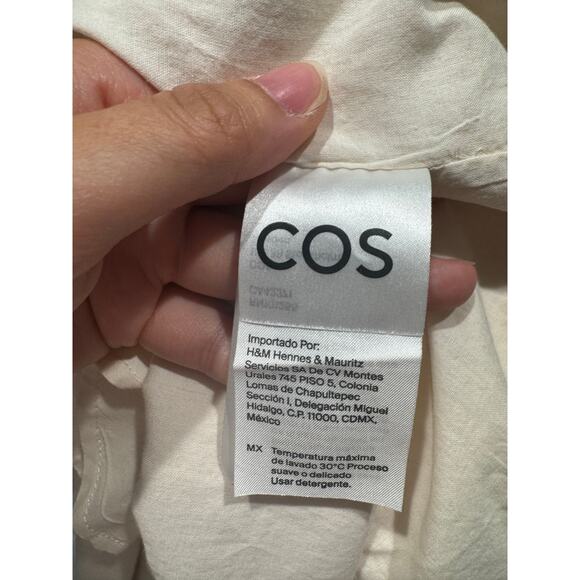 COS Utility Midi Shirt Dress EUC Cream Size 12 Modal Blend - Picture 8 of 8